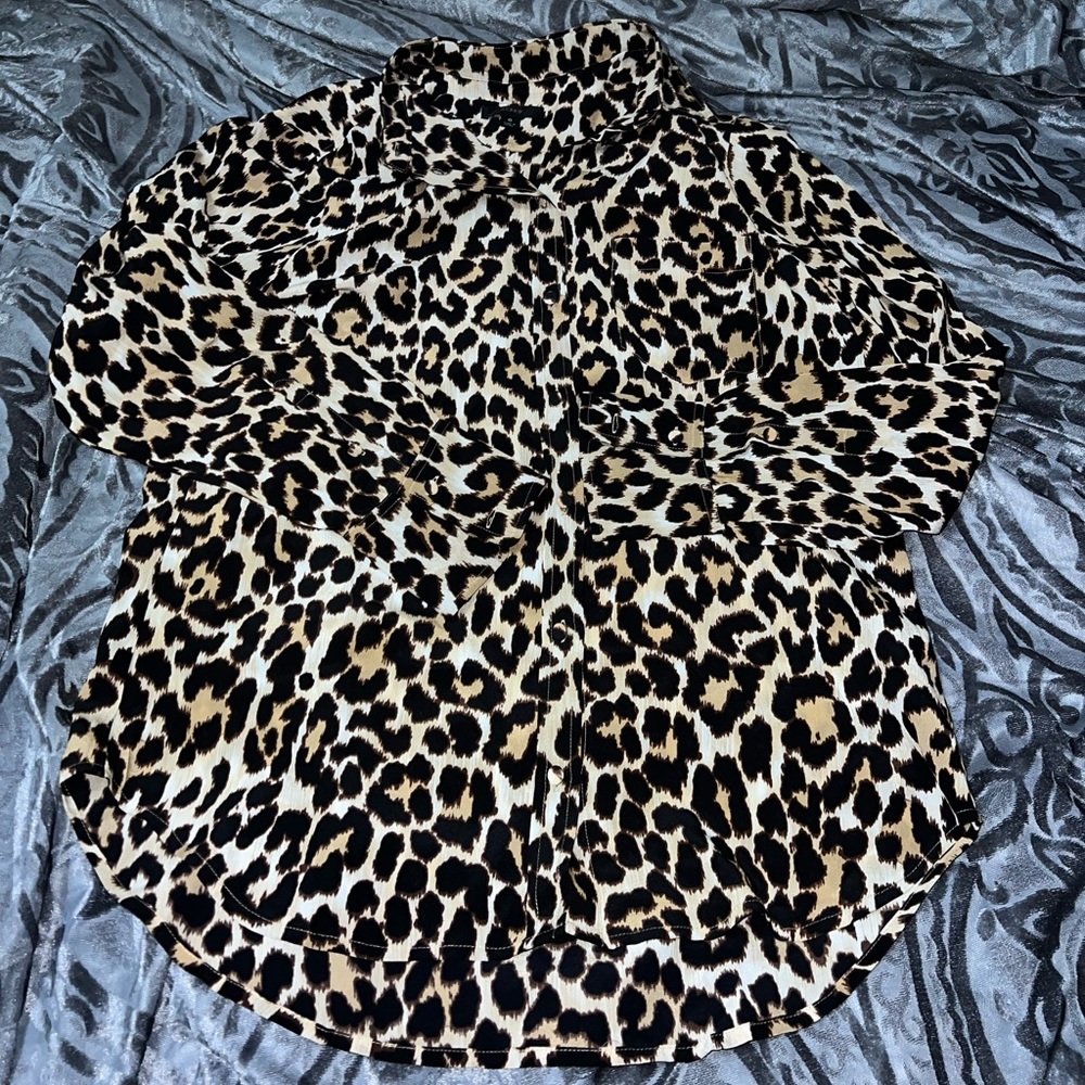 J. Crew Leopard Print Silk Blouse Women Size 6